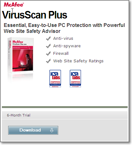 McAfee Antivirus Plus download e licenza gratis per 6 mesi!