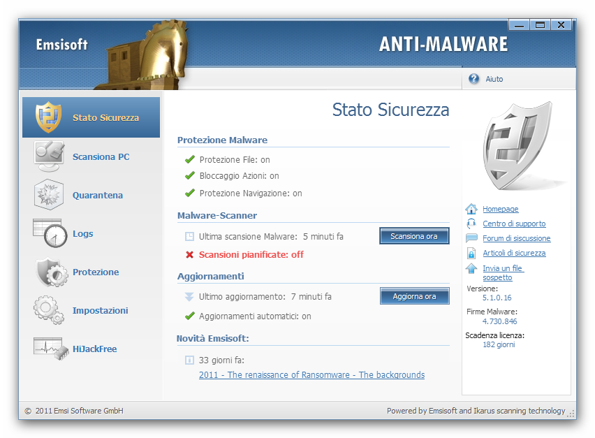 Emsisoft Anti-Malware 5.1 gratis per 6 mesi!