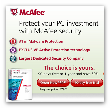 McAfee Internet Security gratis per 90 giorni!
