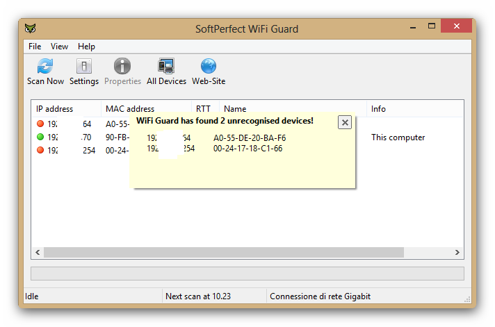 SoftPerfect WiFi Guard - Scansiona la tua rete WiFi alla ricerca di dispositivi sospetti!